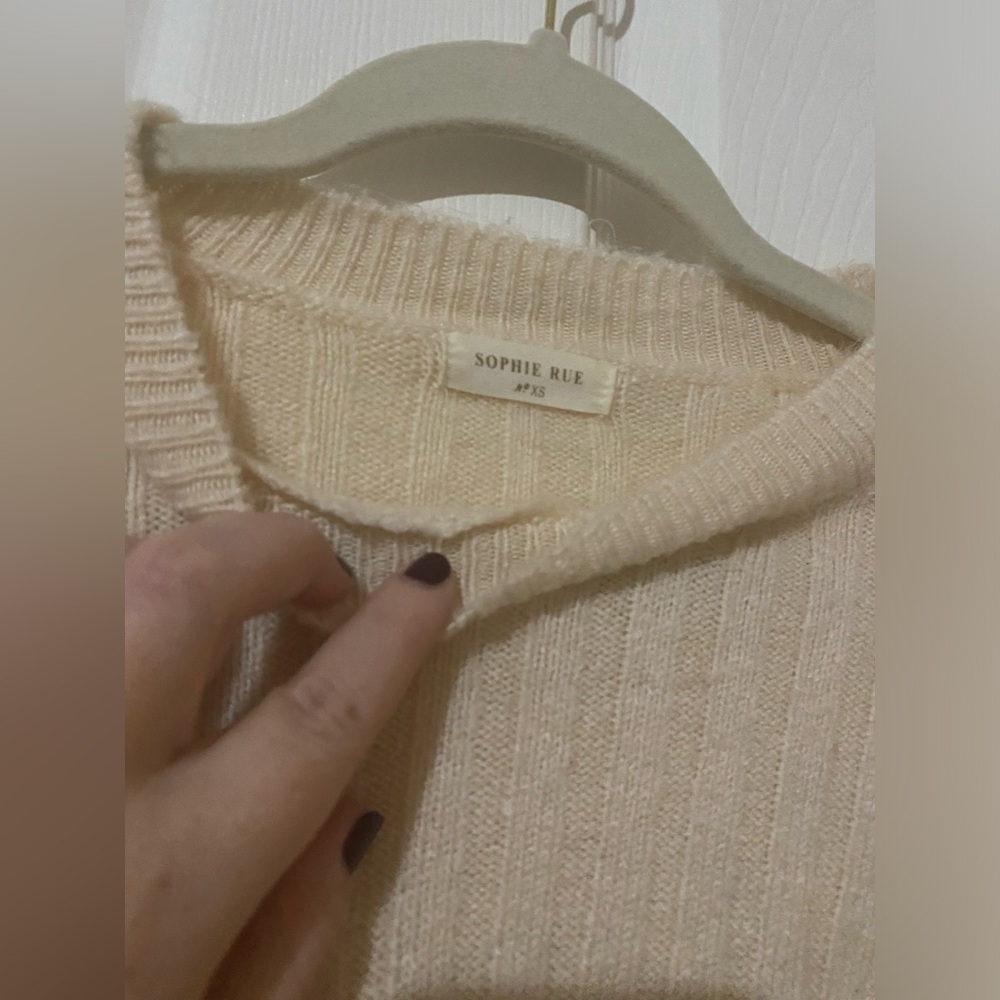 Sophie Rue Cream Ribbed Sweater - Picture 4 of 4